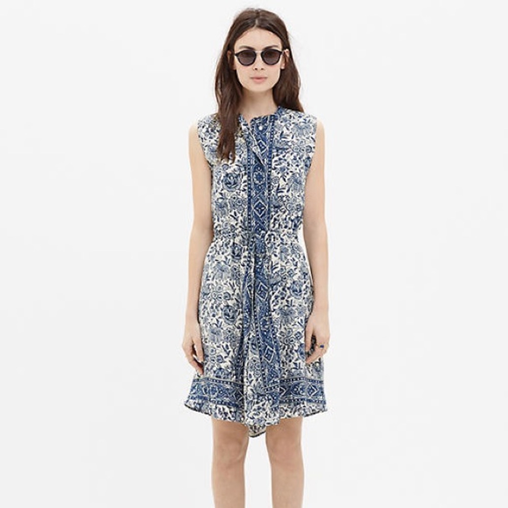 Madewell Silk Journey Shirtdress Porcelain Floral